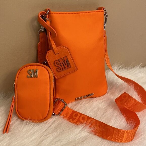 NWT Steve Madden Mini Crossbody Bag - Neon Orange - Picture 8 of 12